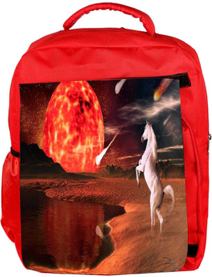 

Snoogg Eco Friendly Canvas White Horse Designer Backpack Rucksack School Travel Unisex Casual Canvas Bag Bookbag Satchel 5 L Backpack(Red)
