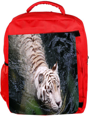 

Snoogg Eco Friendly Canvas White Tiger Designer Backpack Rucksack School Travel Unisex Casual Canvas Bag Bookbag Satchel 5 L Backpack(Red)
