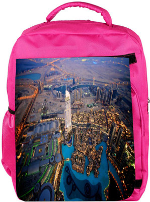 

Snoogg Eco Friendly Canvas Night View From Top Designer Backpack Rucksack School Travel Unisex Casual Canvas Bag Bookbag Satchel 5 L Backpack(Pink)
