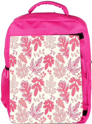 

Snoogg Eco Friendly Canvas Red Leaves Designer Backpack Rucksack School Travel Unisex Casual Canvas Bag Bookbag Satchel 5 L Backpack(Pink)