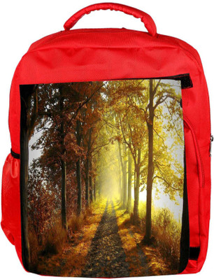 

Snoogg Eco Friendly Canvas Alone Path In Forest Designer Backpack Rucksack School Travel Unisex Casual Canvas Bag Bookbag Satchel 5 L Backpack(Red)