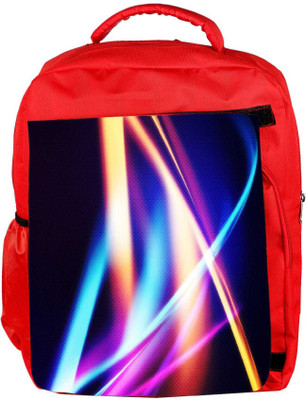 

Snoogg Eco Friendly Canvas Multicolor Waves Designer Backpack Rucksack School Travel Unisex Casual Canvas Bag Bookbag Satchel 5 L Backpack(Red)