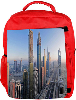 

Snoogg Eco Friendly Canvas Amazing Building In Dubai Designer Backpack Rucksack School Travel Unisex Casual Canvas Bag Bookbag Satchel 5 L Backpack(Red)