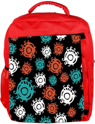 

Snoogg Eco Friendly Canvas Colorful Circles Black Designer Backpack Rucksack School Travel Unisex Casual Canvas Bag Bookbag Satchel 5 L Backpack(Red)