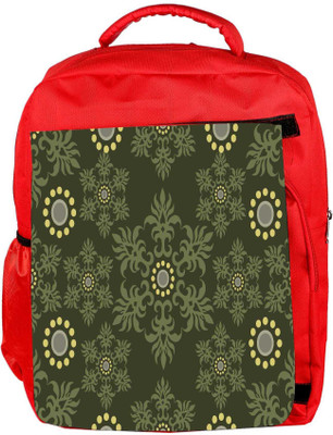 

Snoogg Eco Friendly Canvas Abstract Green Pattern Designer Backpack Rucksack School Travel Unisex Casual Canvas Bag Bookbag Satchel 5 L Backpack(Red)