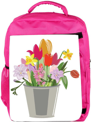 

Snoogg Eco Friendly Canvas Abstract Spring Illustration With Lots Of Flowers Backpack Rucksack School Travel Unisex Casual Canvas Bag Bookbag Satchel 5 L Backpack(Pink)