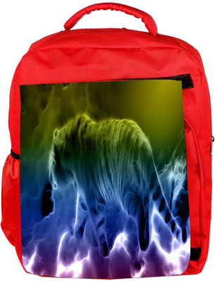 

Snoogg Eco Friendly Canvas Neon Tiger Walking Designer Backpack Rucksack School Travel Unisex Casual Canvas Bag Bookbag Satchel 5 L Backpack(Red)