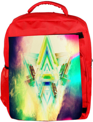 

Snoogg Eco Friendly Canvas Triangles On Colorful Smoke Abstract Designer Backpack Rucksack School Travel Unisex Casual Canvas Bag Bookbag Satchel 5 L Backpack(Red)