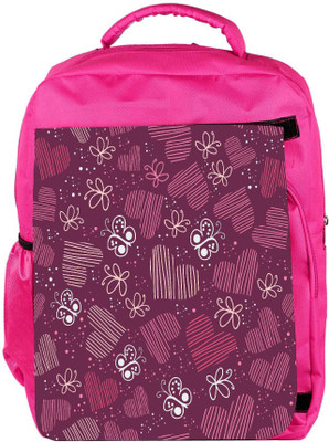 

Snoogg Eco Friendly Canvas Multicolor Heart And Butterfly Designer Backpack Rucksack School Travel Unisex Casual Canvas Bag Bookbag Satchel 5 L Backpack(Pink)