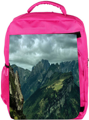 

Snoogg Eco Friendly Canvas Garden On Hill Top Designer Backpack Rucksack School Travel Unisex Casual Canvas Bag Bookbag Satchel 5 L Backpack(Pink)