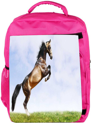 

Snoogg Eco Friendly Canvas Abstract Horse Standing Designer Backpack Rucksack School Travel Unisex Casual Canvas Bag Bookbag Satchel 5 L Backpack(Pink)