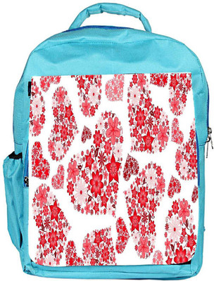 

Snoogg Eco Friendly Canvas Floral Hearts Holiday Designer Backpack Rucksack School Travel Unisex Casual Canvas Bag Bookbag Satchel 5 L Backpack(Blue)