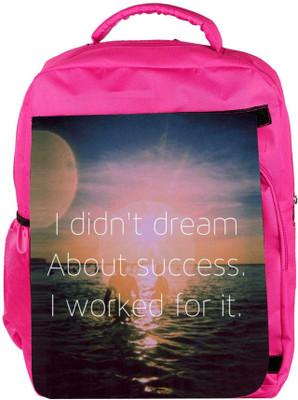 

Snoogg Eco Friendly Canvas I Worked For Success Backpack Rucksack School Travel Unisex Casual Canvas Bag Bookbag Satchel 5 L Backpack(Pink)
