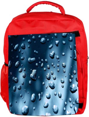 

Snoogg Eco Friendly Canvas Small Water Drops Designer Backpack Rucksack School Travel Unisex Casual Canvas Bag Bookbag Satchel 5 L Backpack(Red)