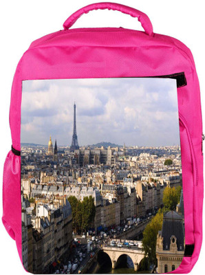 

Snoogg Eco Friendly Canvas Paris Designer Backpack Rucksack School Travel Unisex Casual Canvas Bag Bookbag Satchel 5 L Backpack(Pink)