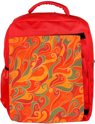 

Snoogg Eco Friendly Canvas Ornage Pattern Designer Backpack Rucksack School Travel Unisex Casual Canvas Bag Bookbag Satchel 5 L Backpack(Red)