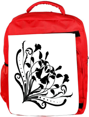 

Snoogg Eco Friendly Canvas Floral Corner Silhouette Backpack Rucksack School Travel Unisex Casual Canvas Bag Bookbag Satchel 5 L Backpack(Red)