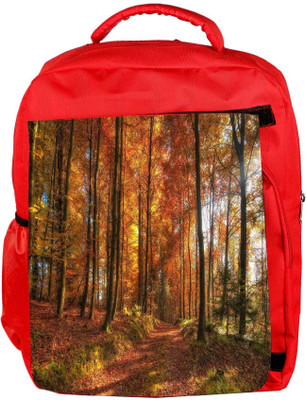 

Snoogg Eco Friendly Canvas Day Time In Forest Designer Backpack Rucksack School Travel Unisex Casual Canvas Bag Bookbag Satchel 5 L Backpack(Red)
