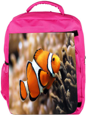 

Snoogg Eco Friendly Canvas Leno Fish Designer Backpack Rucksack School Travel Unisex Casual Canvas Bag Bookbag Satchel 5 L Backpack(Pink)