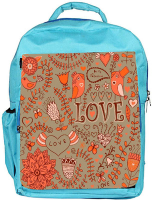 

Snoogg Eco Friendly Canvas Love Birds Designer Backpack Rucksack School Travel Unisex Casual Canvas Bag Bookbag Satchel 5 L Backpack(Blue)
