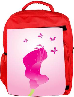 

Snoogg Eco Friendly Canvas Beautifull Background With Flower And Butterfly Design6 Backpack Rucksack School Travel Unisex Casual Canvas Bag Bookbag Satchel 5 L Backpack(Red)