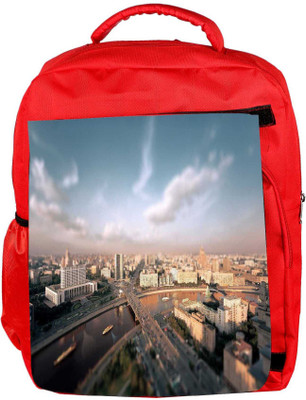 

Snoogg Eco Friendly Canvas Lake And City Designer Backpack Rucksack School Travel Unisex Casual Canvas Bag Bookbag Satchel 5 L Backpack(Red)