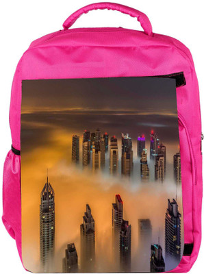 

Snoogg Eco Friendly Canvas Smoky View Of Building Designer Backpack Rucksack School Travel Unisex Casual Canvas Bag Bookbag Satchel 5 L Backpack(Pink)