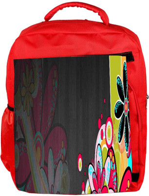 

Snoogg Eco Friendly Canvas Neon Daisies 2665 Backpack Rucksack School Travel Unisex Casual Canvas Bag Bookbag Satchel 5 L Backpack(Red)