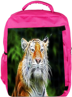 

Snoogg Eco Friendly Canvas Abstract Neon Tiger Designer Backpack Rucksack School Travel Unisex Casual Canvas Bag Bookbag Satchel 5 L Backpack(Pink)