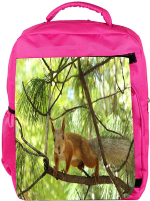 

Snoogg Eco Friendly Canvas Squarril Running Designer Backpack Rucksack School Travel Unisex Casual Canvas Bag Bookbag Satchel 5 L Backpack(Pink)