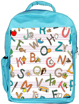 

Snoogg Eco Friendly Canvas Alphabets On Books Designer Backpack Rucksack School Travel Unisex Casual Canvas Bag Bookbag Satchel 5 L Backpack(Blue)