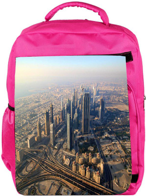 

Snoogg Eco Friendly Canvas City From Top Designer Backpack Rucksack School Travel Unisex Casual Canvas Bag Bookbag Satchel 5 L Backpack(Pink)