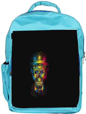 

Snoogg Eco Friendly Canvas Skull Blurry Backpack Rucksack School Travel Unisex Casual Canvas Bag Bookbag Satchel 5 L Backpack(Blue)