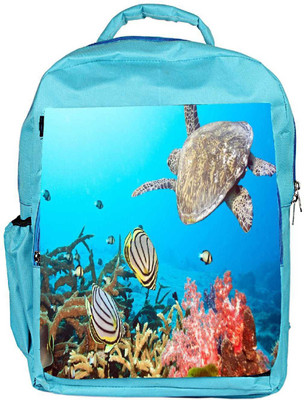 

Snoogg Eco Friendly Canvas Tortoise Designer Backpack Rucksack School Travel Unisex Casual Canvas Bag Bookbag Satchel 5 L Backpack(Blue)