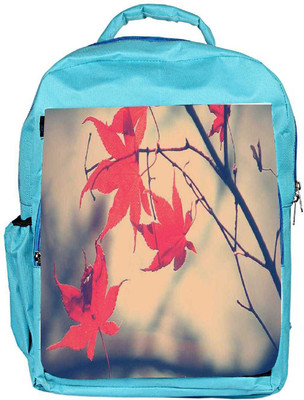 

Snoogg Eco Friendly Canvas Nature Leaves Red Backpack Rucksack School Travel Unisex Casual Canvas Bag Bookbag Satchel 5 L Backpack(Blue)