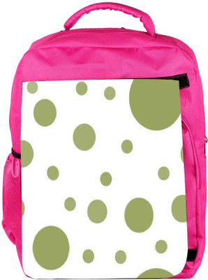 

Snoogg Eco Friendly Canvas Green Circles Designer Backpack Rucksack School Travel Unisex Casual Canvas Bag Bookbag Satchel 5 L Backpack(Pink)