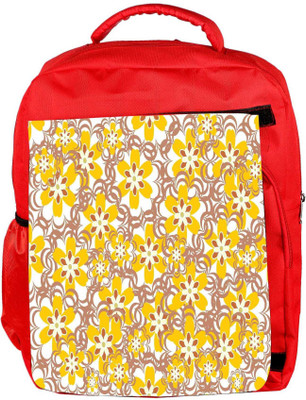 

Snoogg Eco Friendly Canvas Yellow Flowers Designer Backpack Rucksack School Travel Unisex Casual Canvas Bag Bookbag Satchel 5 L Backpack(Red)