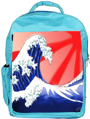 

Snoogg Eco Friendly Canvas Sea Waves Designer Backpack Rucksack School Travel Unisex Casual Canvas Bag Bookbag Satchel 5 L Backpack(Blue)