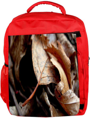 

Snoogg Eco Friendly Canvas Dry Leaves Designer Backpack Rucksack School Travel Unisex Casual Canvas Bag Bookbag Satchel 5 L Backpack(Red)