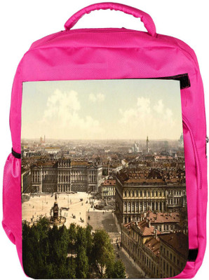 

Snoogg Eco Friendly Canvas Abstract Rome City Designer Backpack Rucksack School Travel Unisex Casual Canvas Bag Bookbag Satchel 5 L Backpack(Pink)