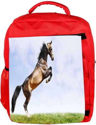 

Snoogg Eco Friendly Canvas Abstract Horse Standing Designer Backpack Rucksack School Travel Unisex Casual Canvas Bag Bookbag Satchel 5 L Backpack(Red)