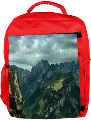 

Snoogg Eco Friendly Canvas Garden On Hill Top Designer Backpack Rucksack School Travel Unisex Casual Canvas Bag Bookbag Satchel 5 L Backpack(Red)