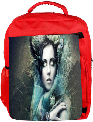 

Snoogg Eco Friendly Canvas Scary Woman Fantasy Designer Backpack Rucksack School Travel Unisex Casual Canvas Bag Bookbag Satchel 5 L Backpack(Red)