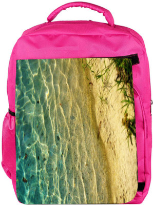 

Snoogg Eco Friendly Canvas Clear Sea Beach Designer Backpack Rucksack School Travel Unisex Casual Canvas Bag Bookbag Satchel 5 L Backpack(Pink)