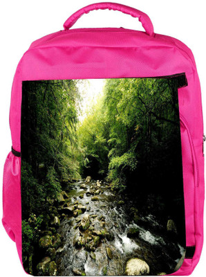 

Snoogg Eco Friendly Canvas Pebble Big Stones Designer Backpack Rucksack School Travel Unisex Casual Canvas Bag Bookbag Satchel 5 L Backpack(Pink)