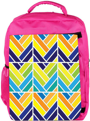 Snoogg Eco Friendly Canvas Mult Pattern Window 2572 Backpack Rucksack School Travel Unisex Casual Canvas Bag Bookbag Satchel 5 L Backpack(Pink)