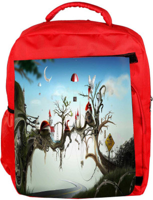 

Snoogg Eco Friendly Canvas Red Roof Small Houses Designer Backpack Rucksack School Travel Unisex Casual Canvas Bag Bookbag Satchel 5 L Backpack(Red)