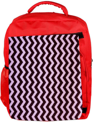 

Snoogg Eco Friendly Canvas Dark And Light Color Strips Designer Backpack Rucksack School Travel Unisex Casual Canvas Bag Bookbag Satchel 5 L Backpack(Red)