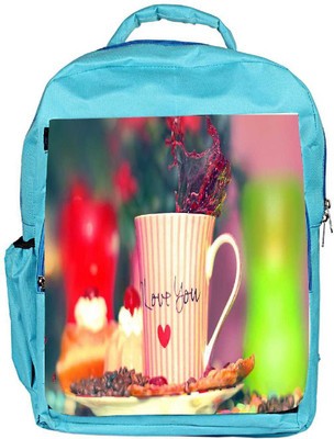 

Snoogg Eco Friendly Canvas Love You Mug Designer Backpack Rucksack School Travel Unisex Casual Canvas Bag Bookbag Satchel 5 L Backpack(Blue)