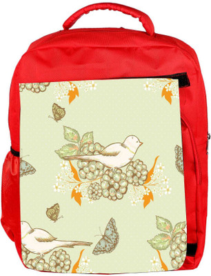 

Snoogg Eco Friendly Canvas White Bird Designer Backpack Rucksack School Travel Unisex Casual Canvas Bag Bookbag Satchel 5 L Backpack(Red)